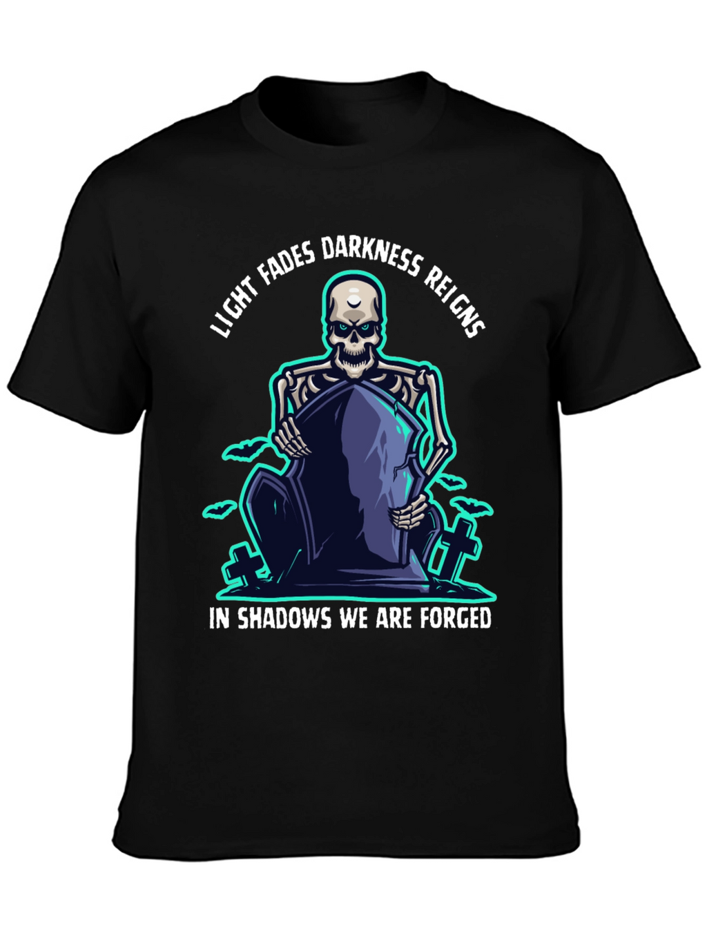 Darkness Reigns Skeleton Graphic T-Shirt