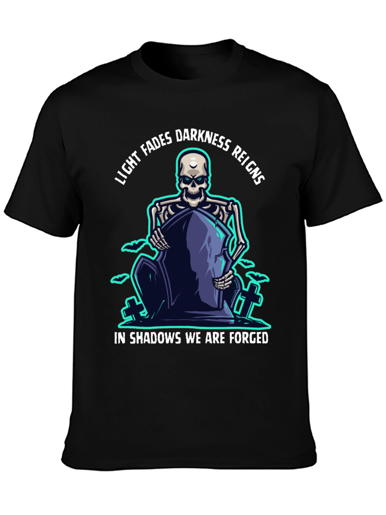Darkness Reigns Skeleton Graphic T-Shirt