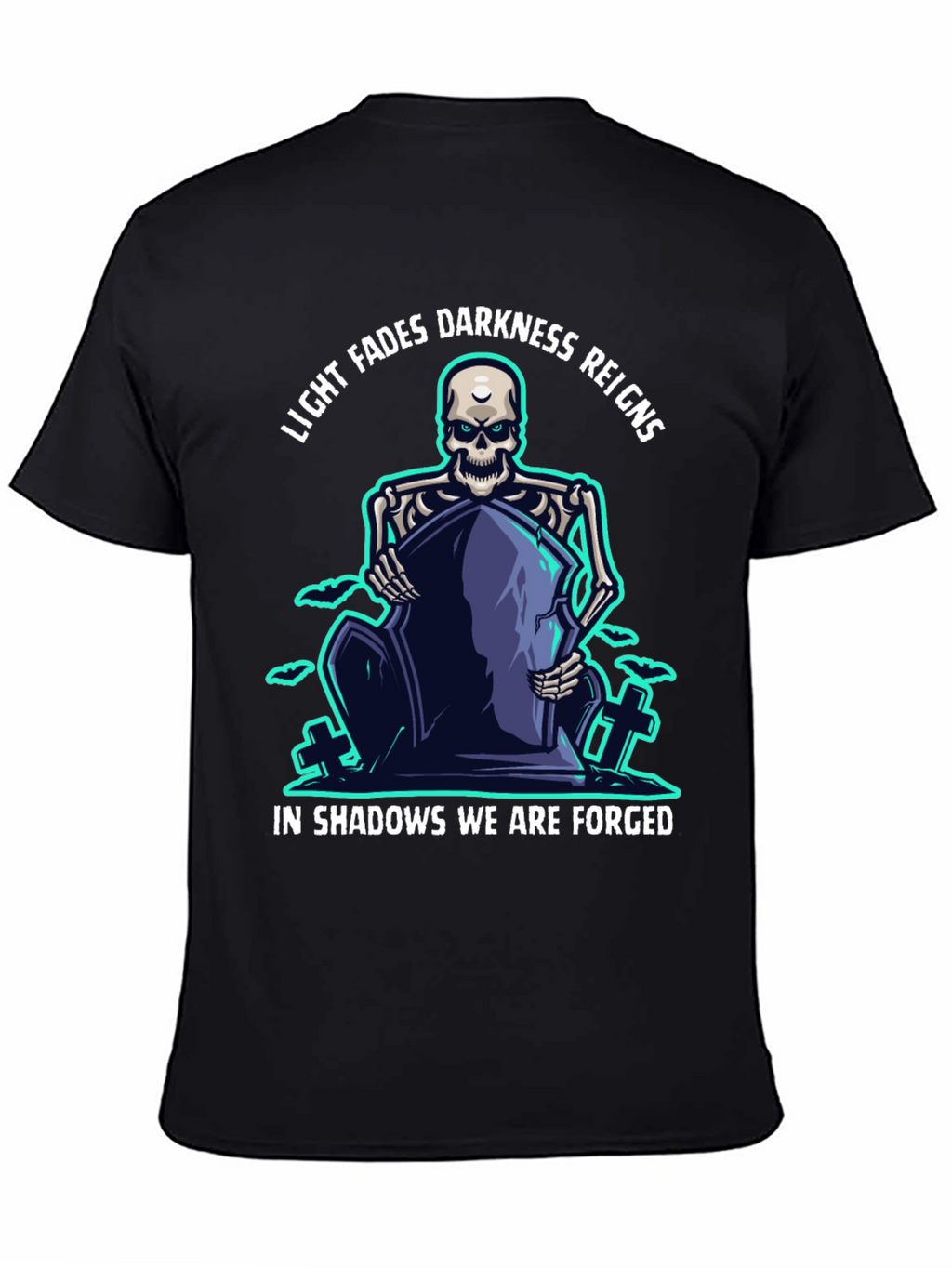 Darkness Reigns Skeleton Graphic T-Shirt