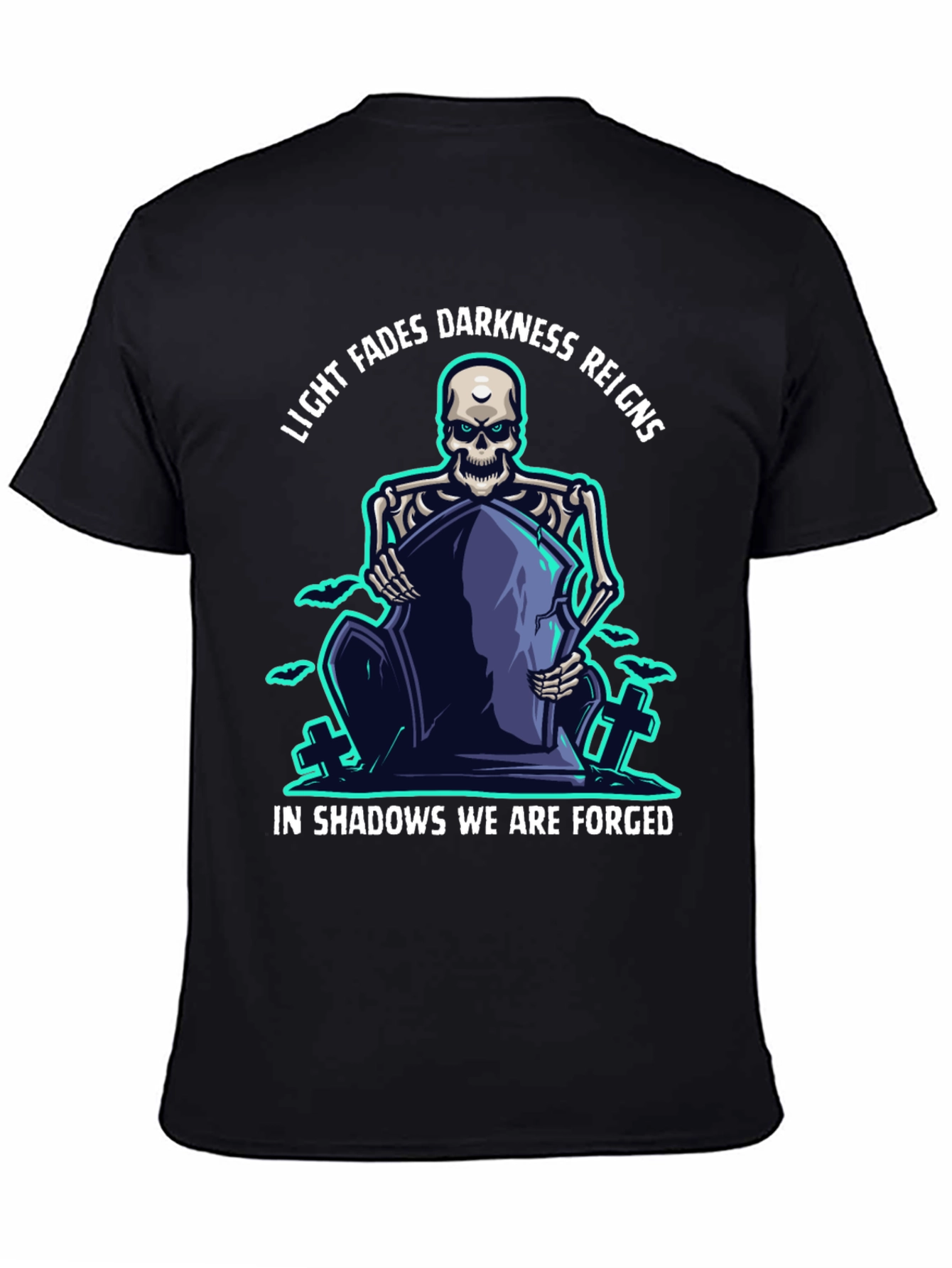 Darkness Reigns Skeleton Graphic T-Shirt