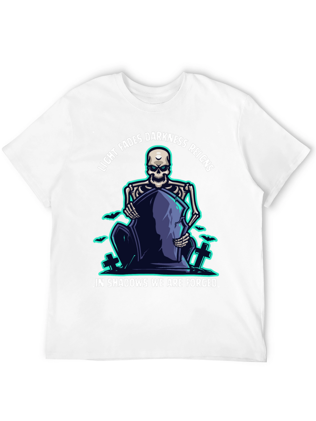 Darkness Reigns Skeleton Graphic T-Shirt
