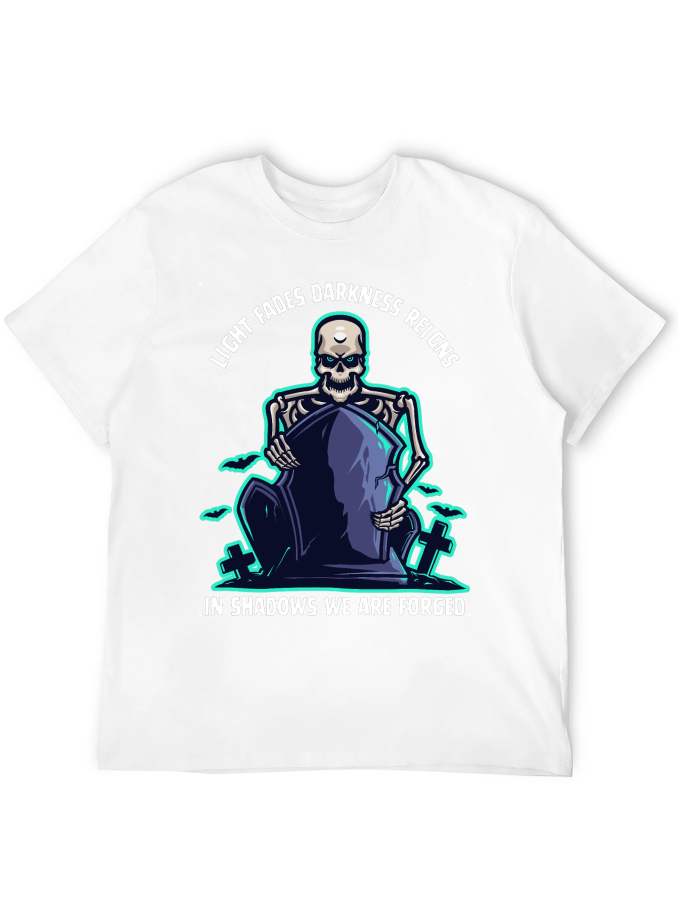 Darkness Reigns Skeleton Graphic T-Shirt