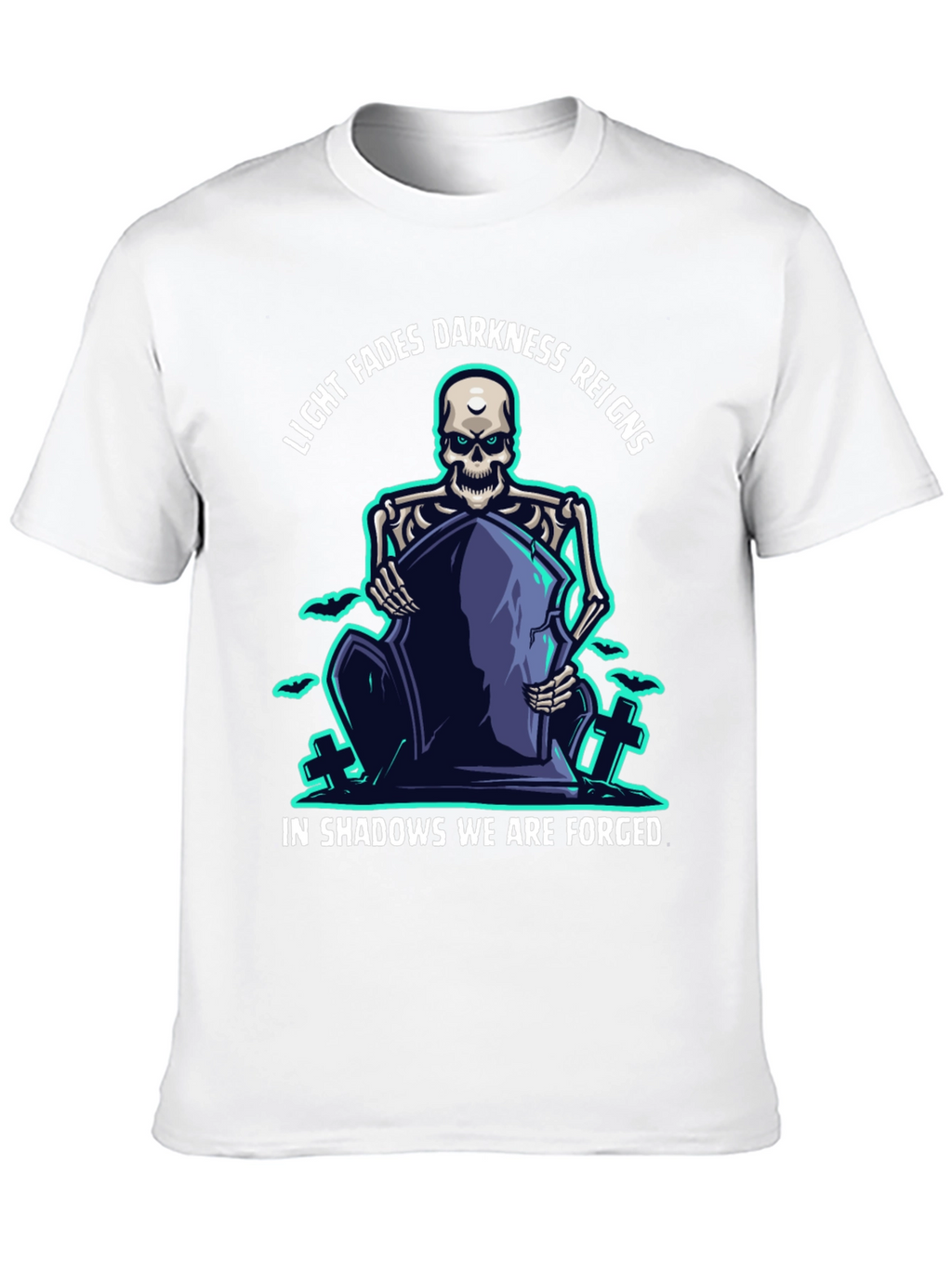 Darkness Reigns Skeleton Graphic T-Shirt
