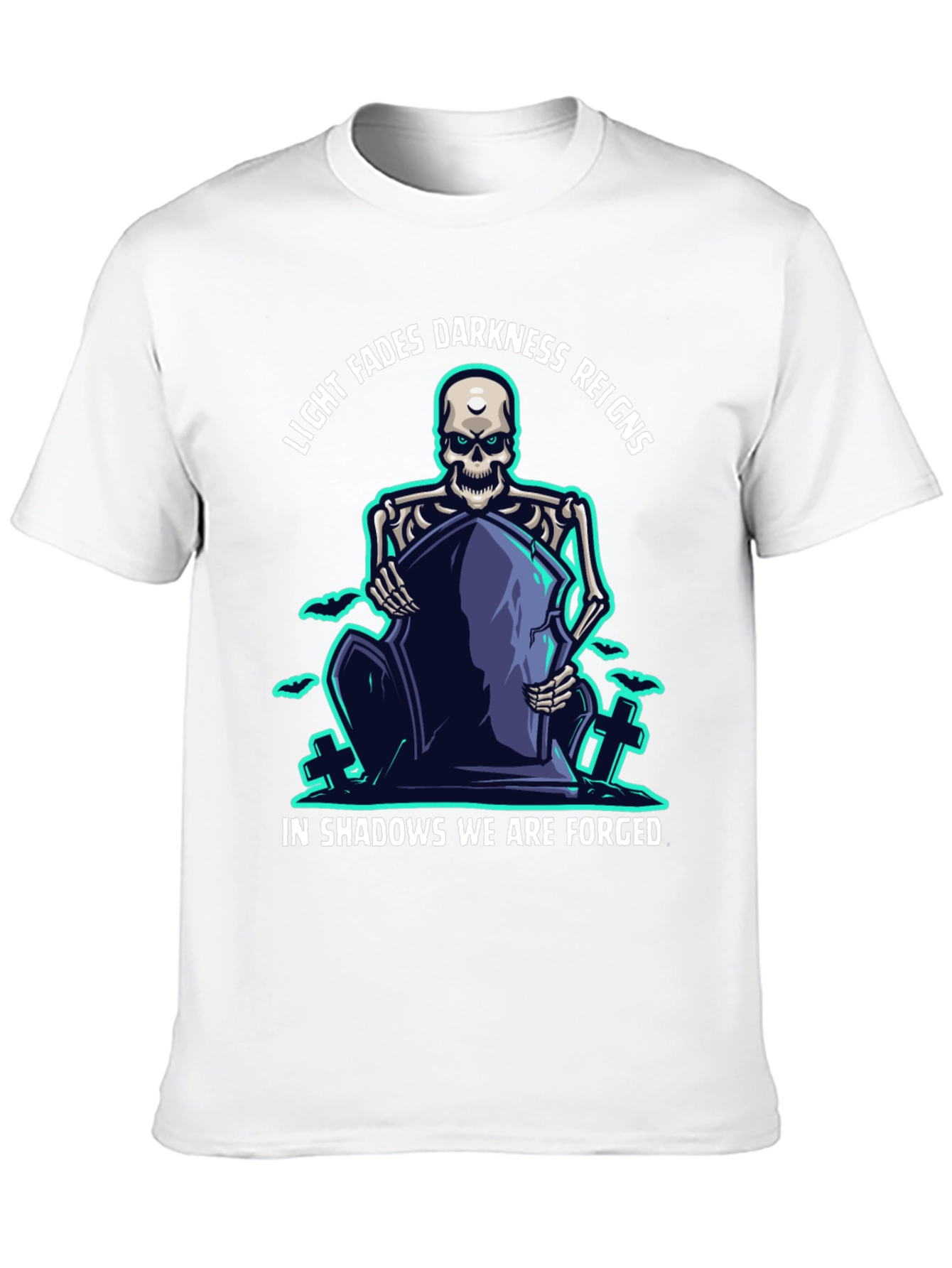 Darkness Reigns Skeleton Graphic T-Shirt