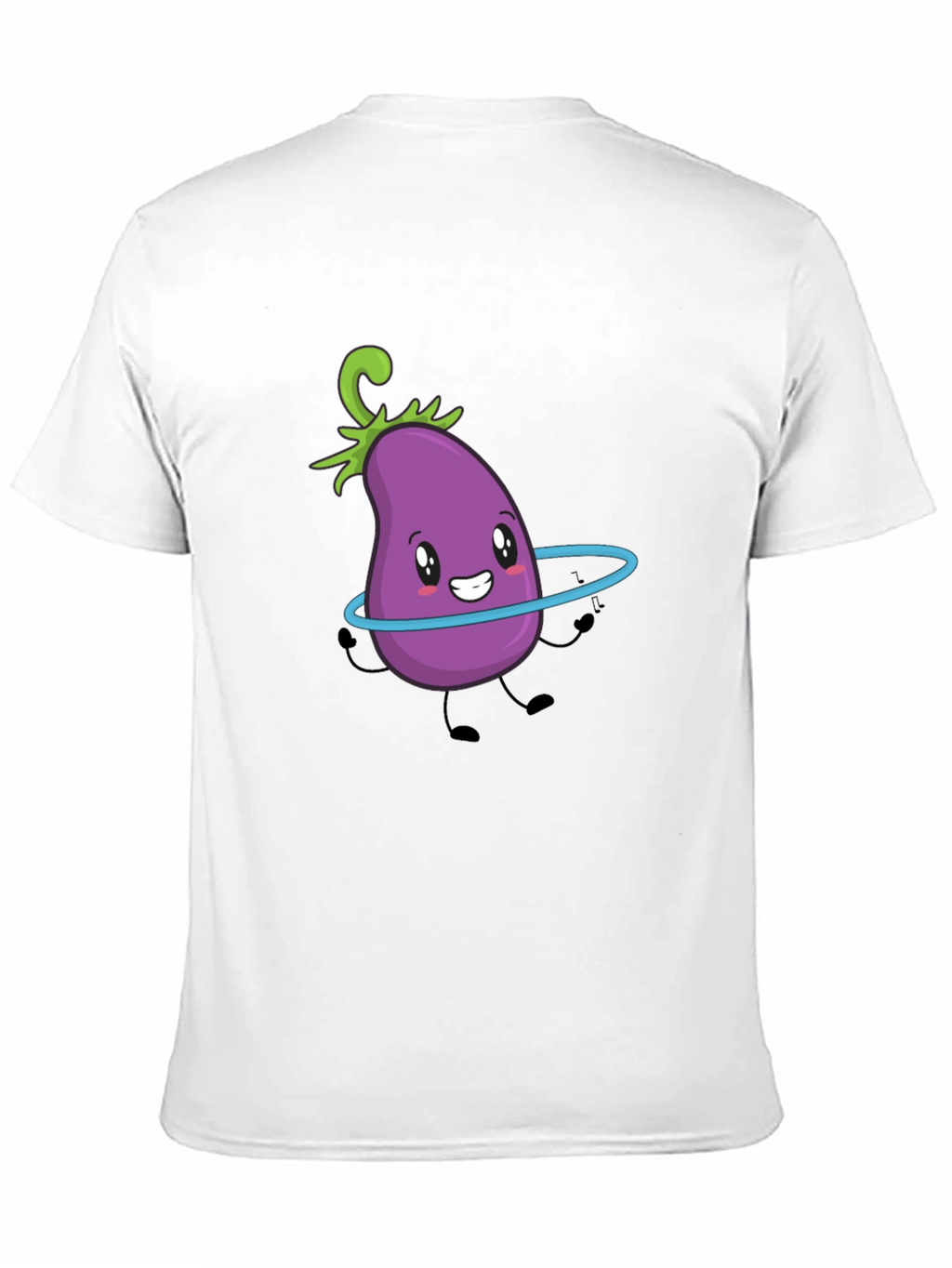 Cute Eggplant Hula Hoop Black T-Shirt