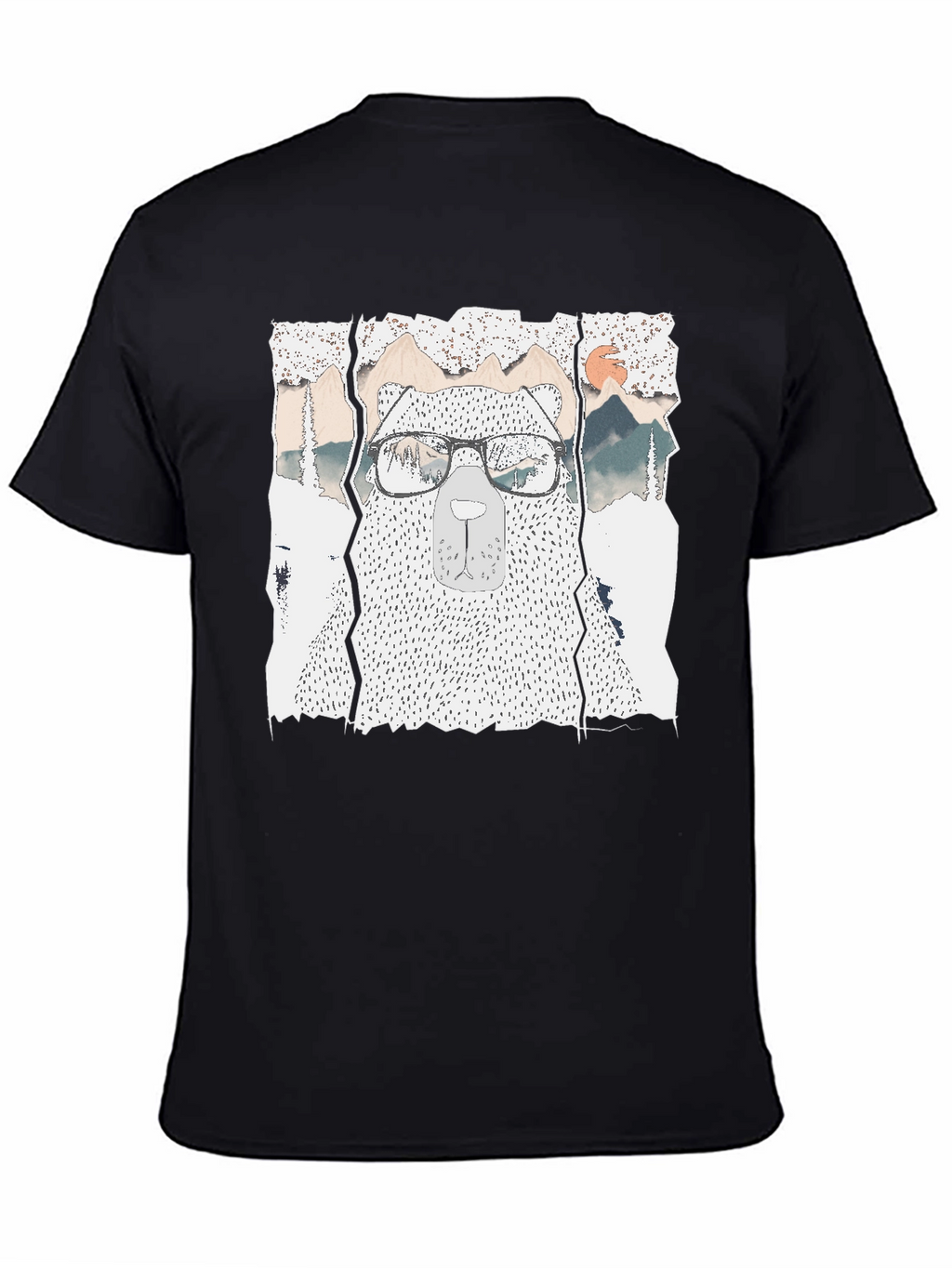 Hipster Bear Graphic Tee - Cool Mountain Design