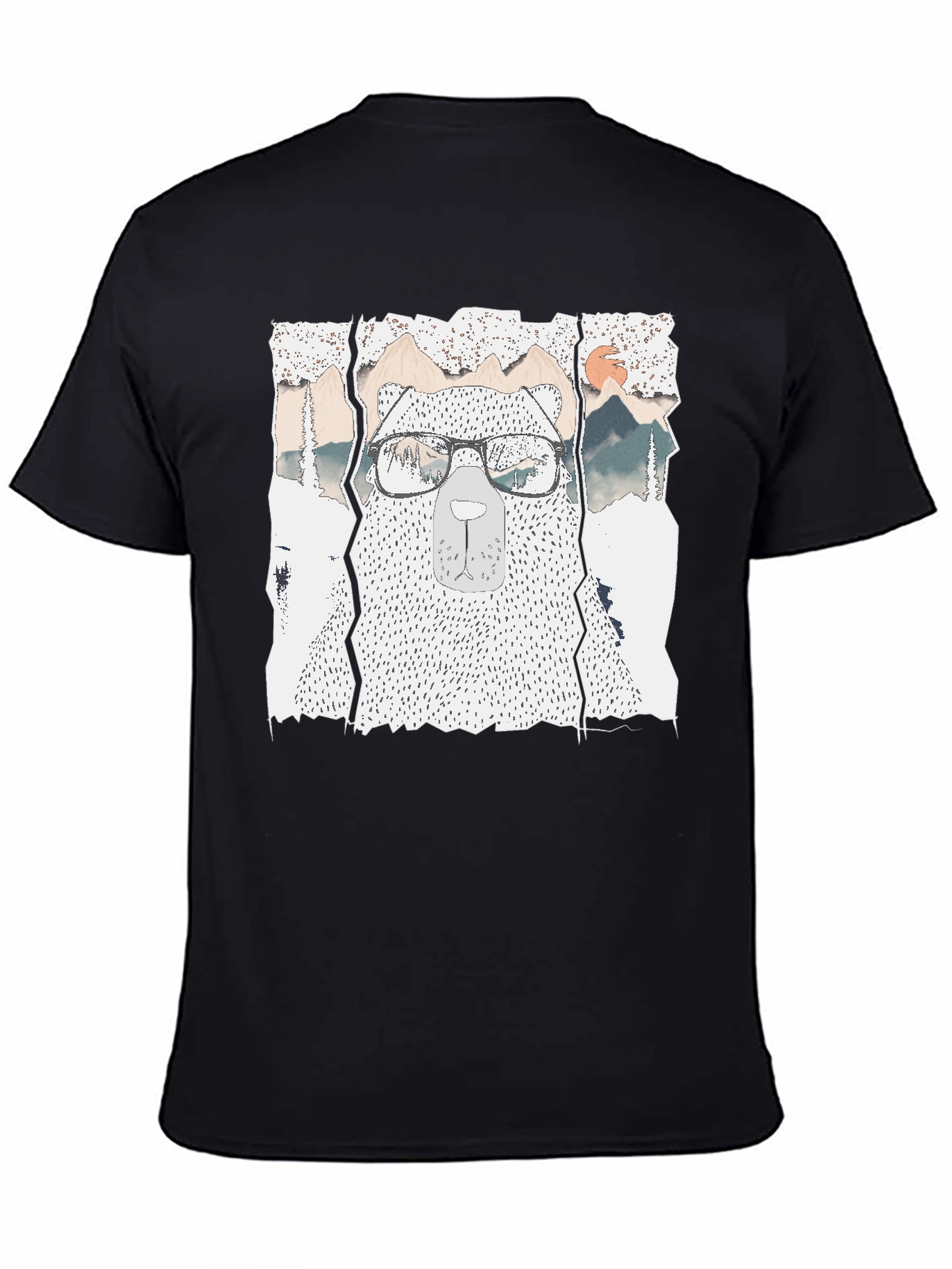 Hipster Bear Graphic Tee - Cool Mountain Design