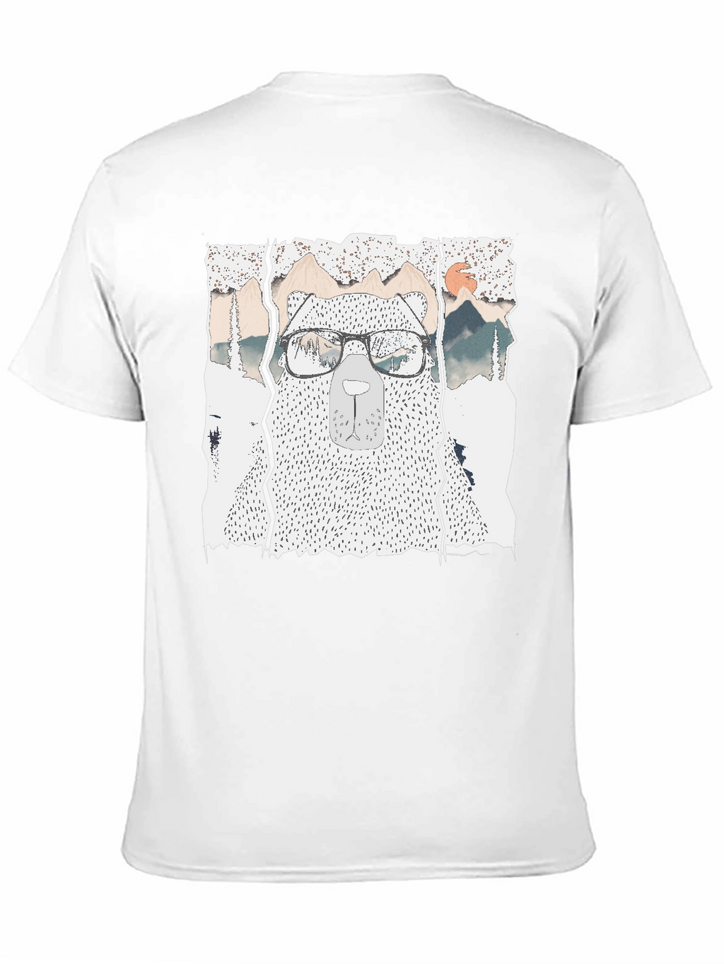 Hipster Bear Graphic Tee - Cool Mountain Design
