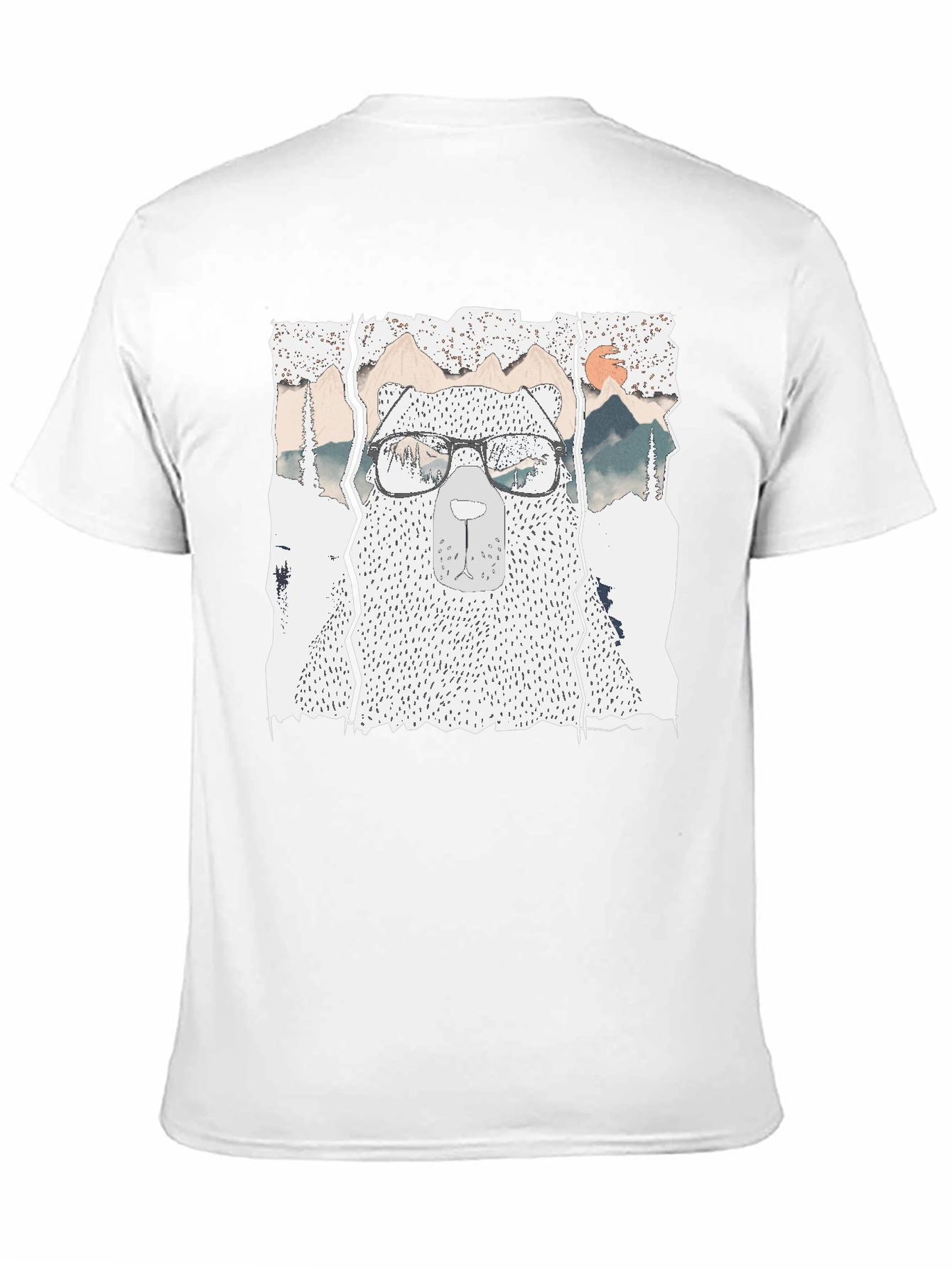 Hipster Bear Graphic Tee - Cool Mountain Design