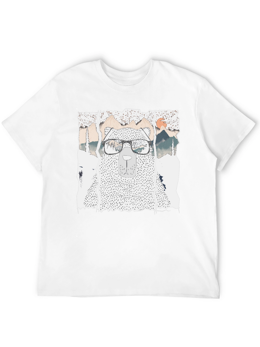 Hipster Bear Graphic Tee - Cool Mountain Design