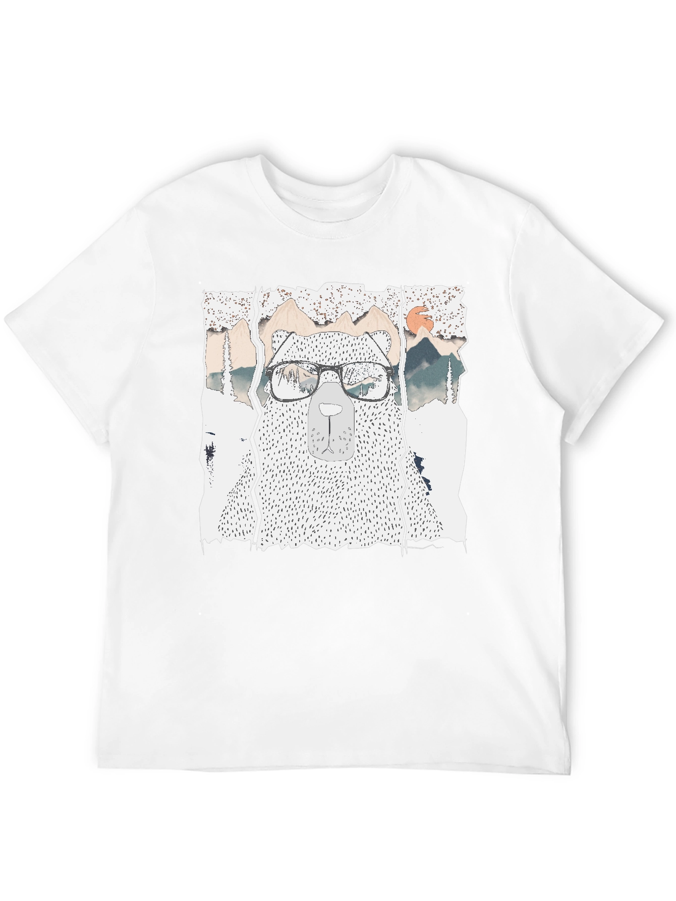 Hipster Bear Graphic Tee - Cool Mountain Design