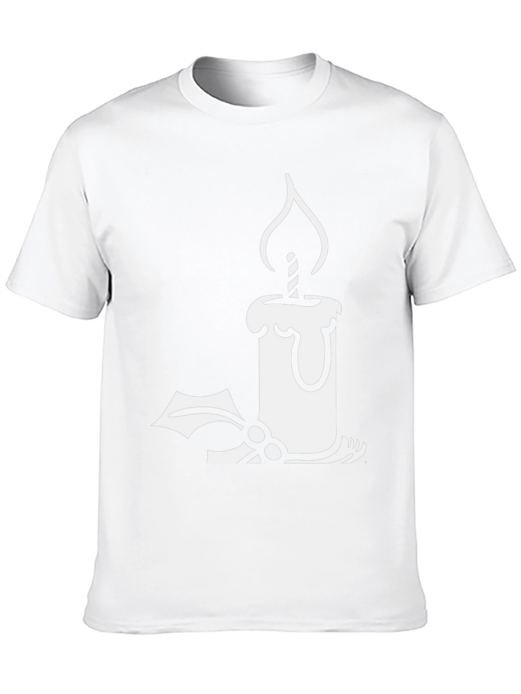 Holiday Candle Graphic T-Shirt - Festive Style