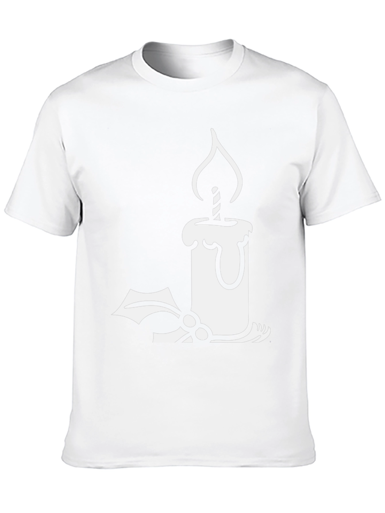 Holiday Candle Graphic T-Shirt - Festive Style