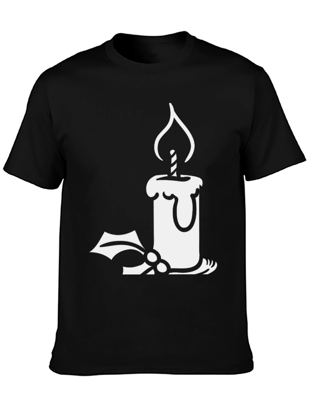 Holiday Candle Graphic T-Shirt - Festive Style
