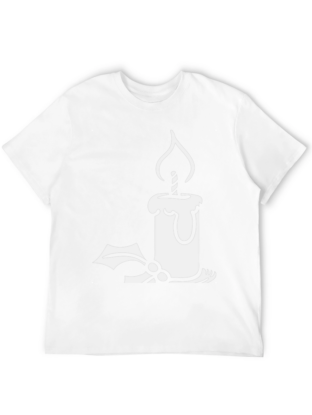 Holiday Candle Graphic T-Shirt - Festive Style