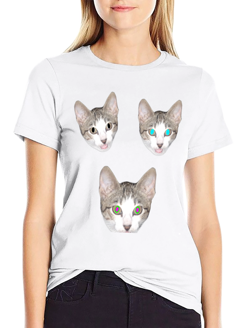 Cat Head T-Shirt - Funny Graphic Tee