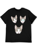 Cat Head T-Shirt - Funny Graphic Tee