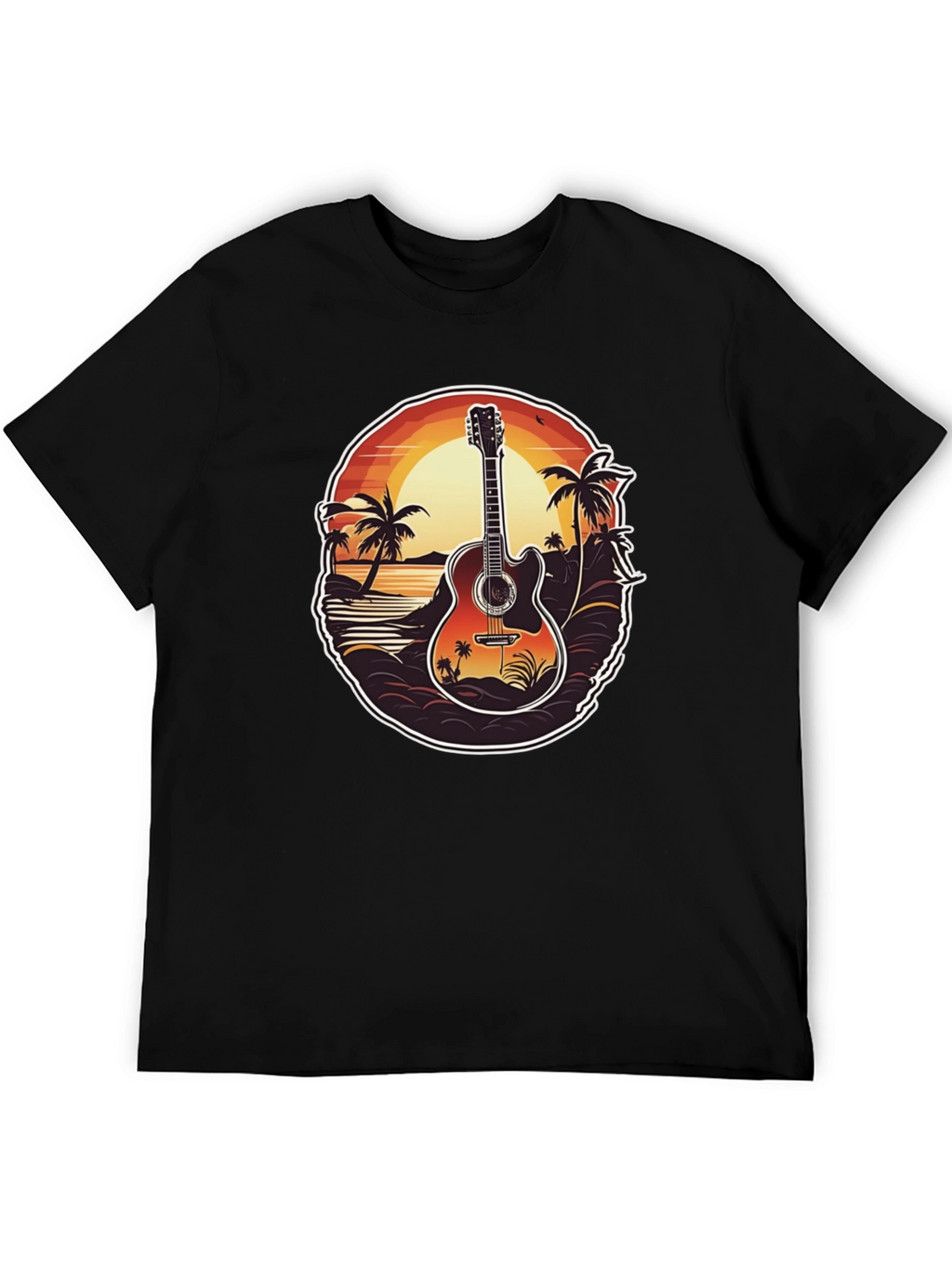 Sunset Guitar Graphic Tee - Island Vibe
