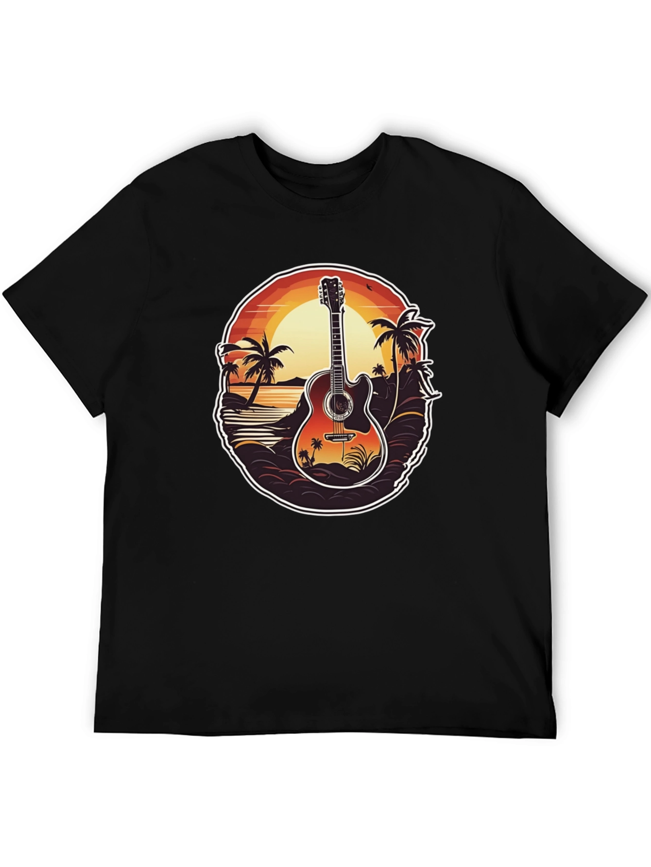 Sunset Guitar Graphic Tee - Island Vibe