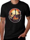 Sunset Guitar Graphic Tee - Island Vibe