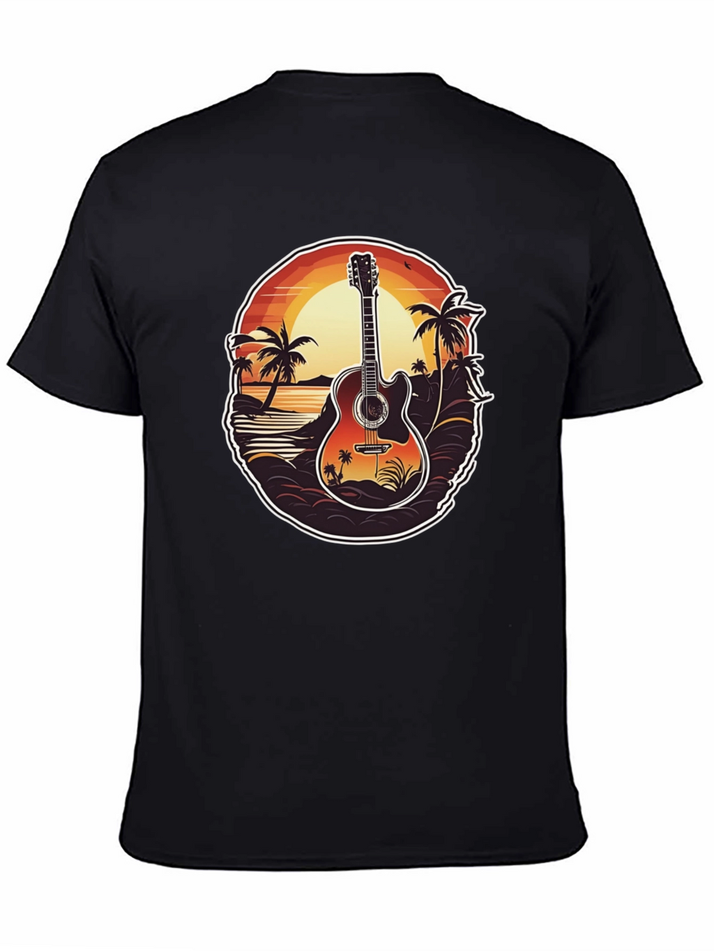 Sunset Guitar Graphic Tee - Island Vibe
