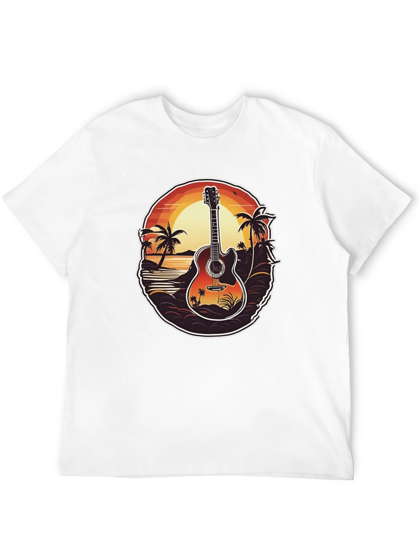 Sunset Guitar Graphic Tee - Island Vibe
