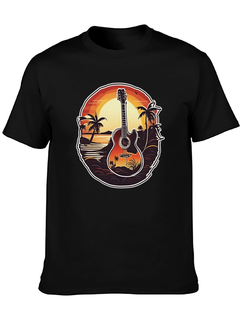 Sunset Guitar Graphic Tee - Island Vibe