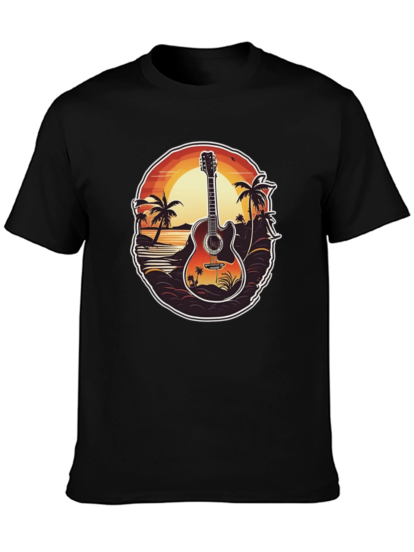 Sunset Guitar Graphic Tee - Island Vibe