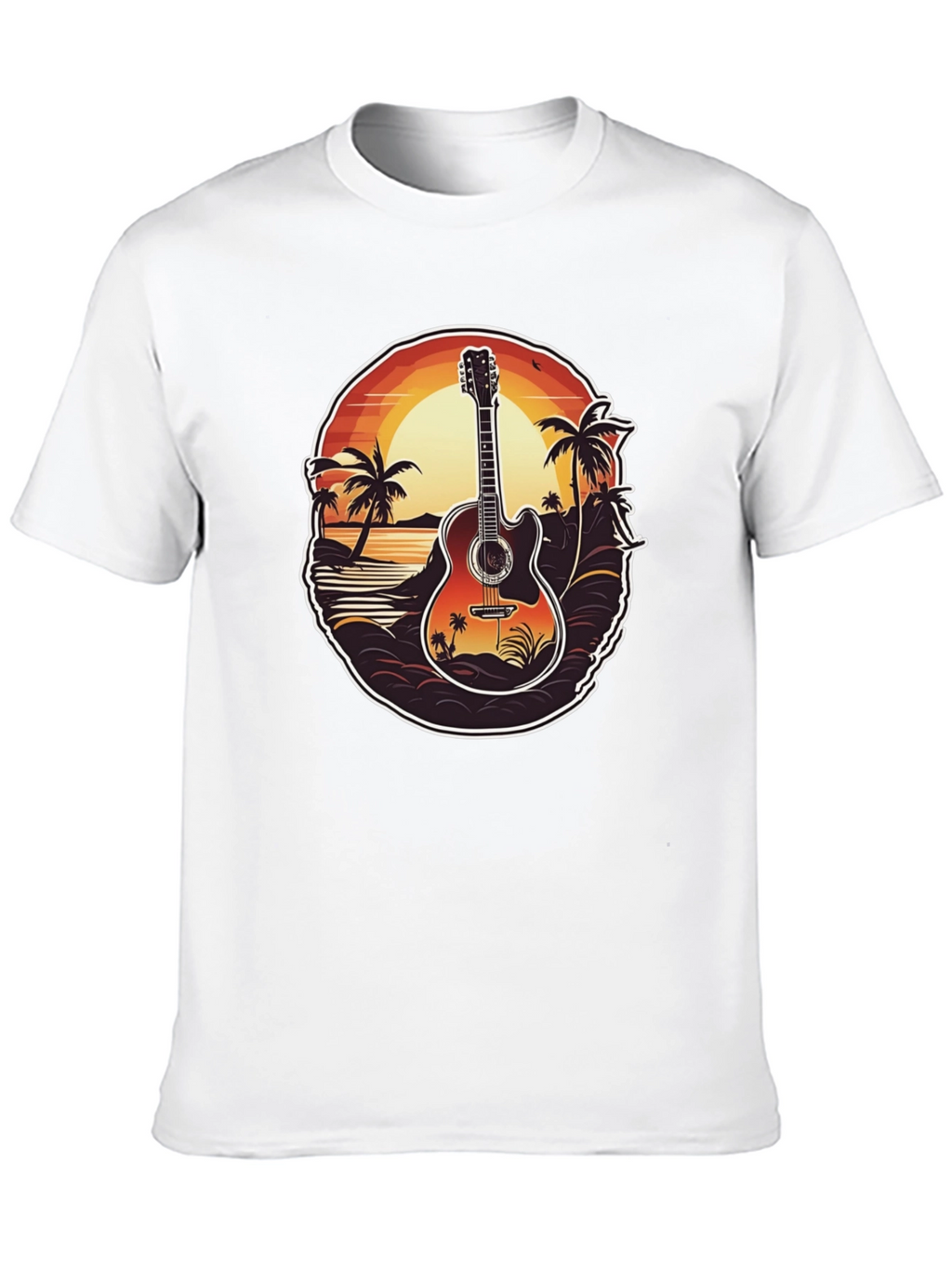 Sunset Guitar Graphic Tee - Island Vibe