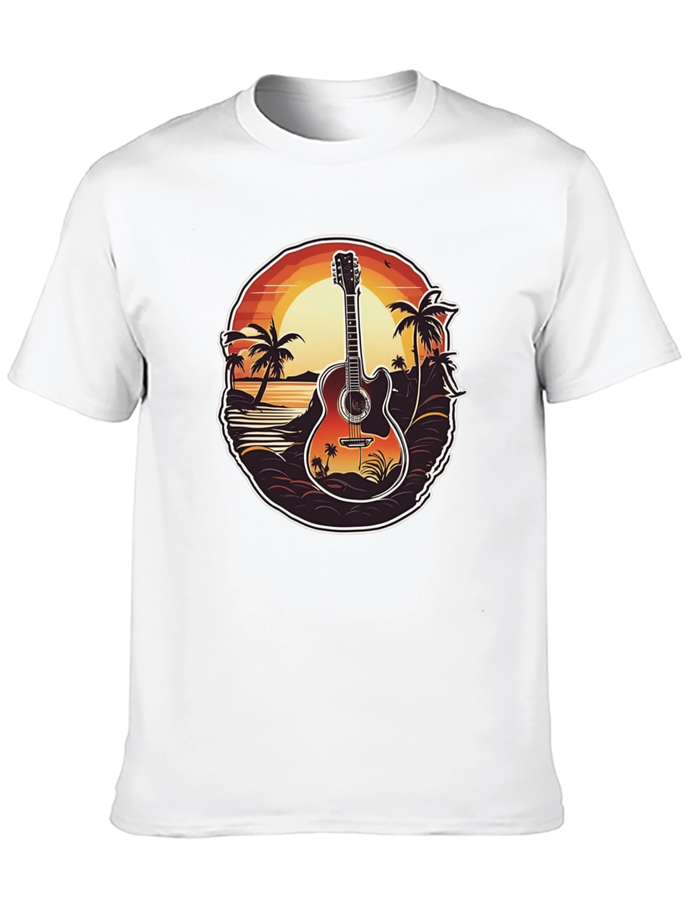 Sunset Guitar Graphic Tee - Island Vibe