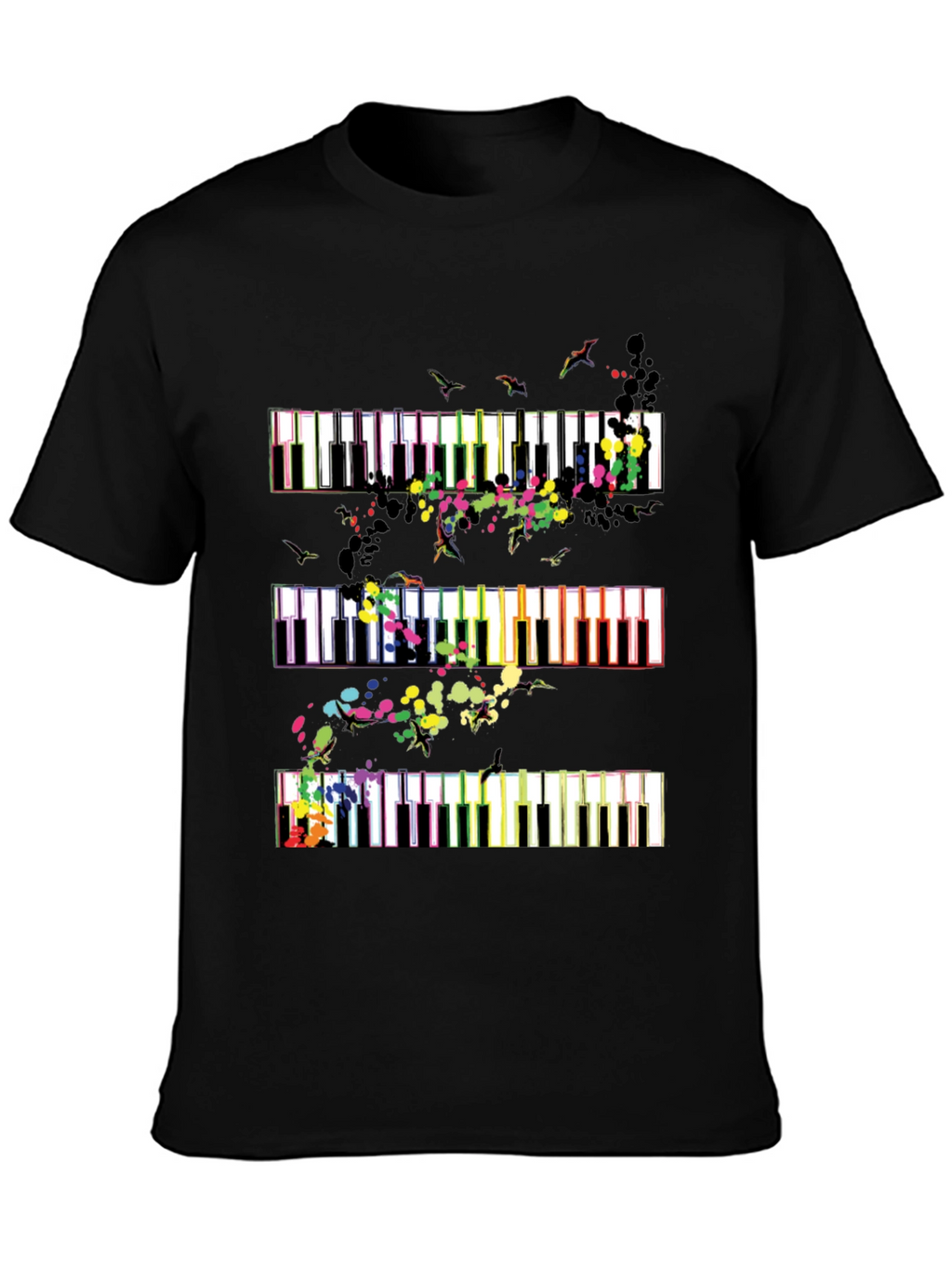 Piano Keys Music Lover Graphic Tee - Black