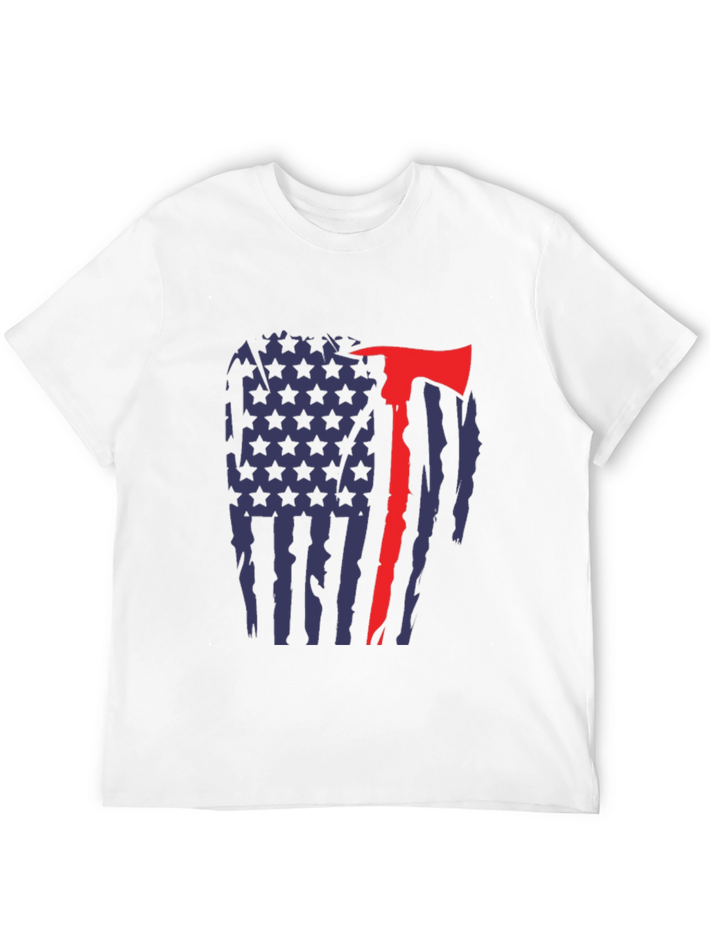 Firefighter Axe Flag Graphic T-Shirt