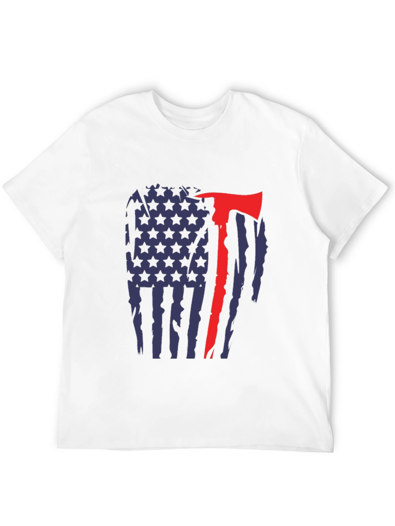 Firefighter Axe Flag Graphic T-Shirt