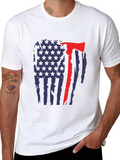 Firefighter Axe Flag Graphic T-Shirt