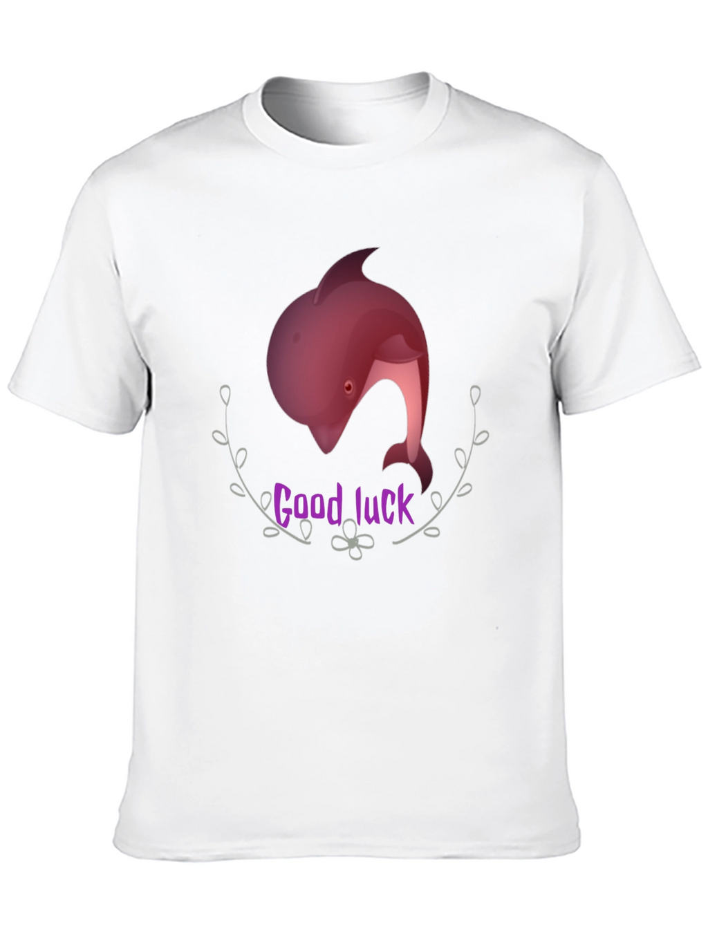 Good Luck Dolphin Graphic Tee - Black Unisex T-Shirt