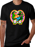 Fun Cartoon Graphic Black T-Shirt