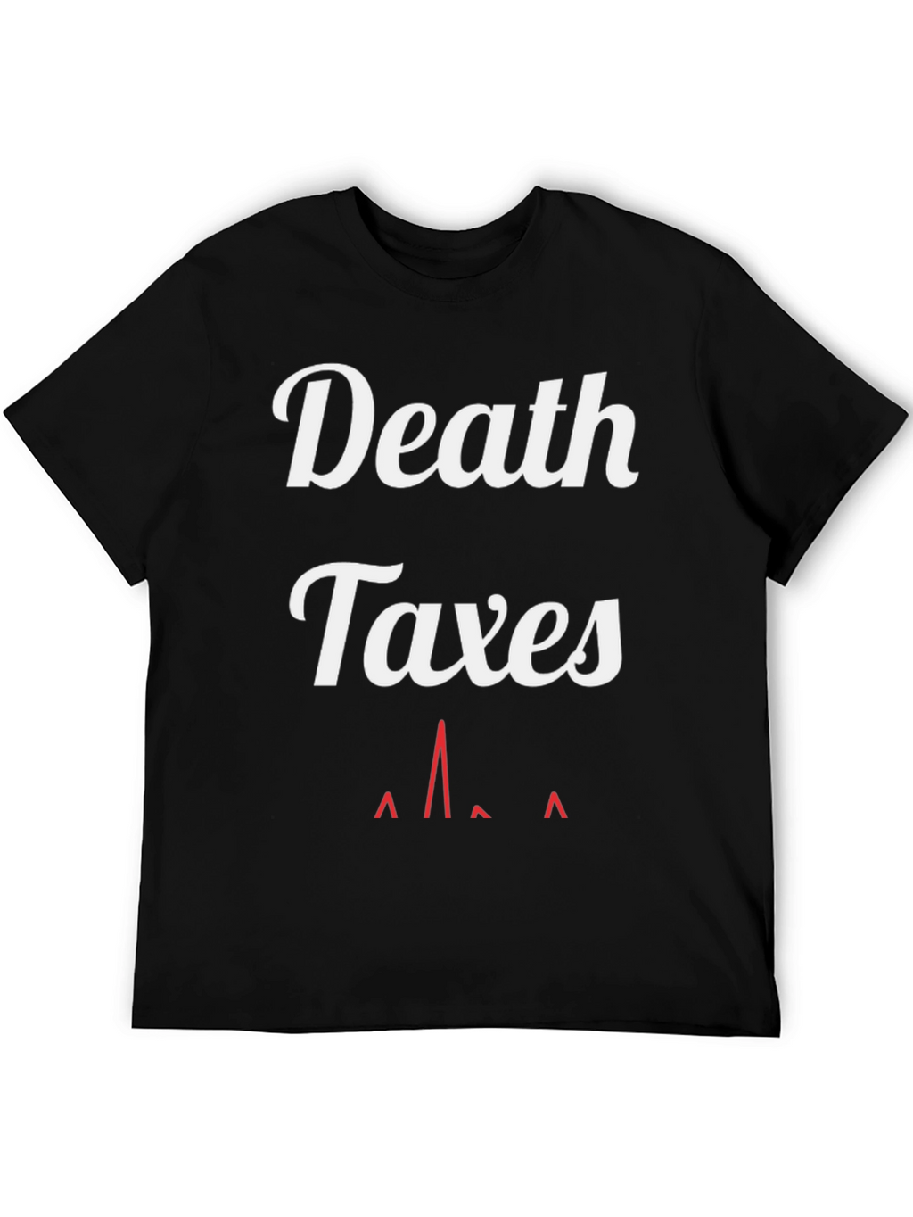 Death Taxes Heartbeat Black Graphic Tee