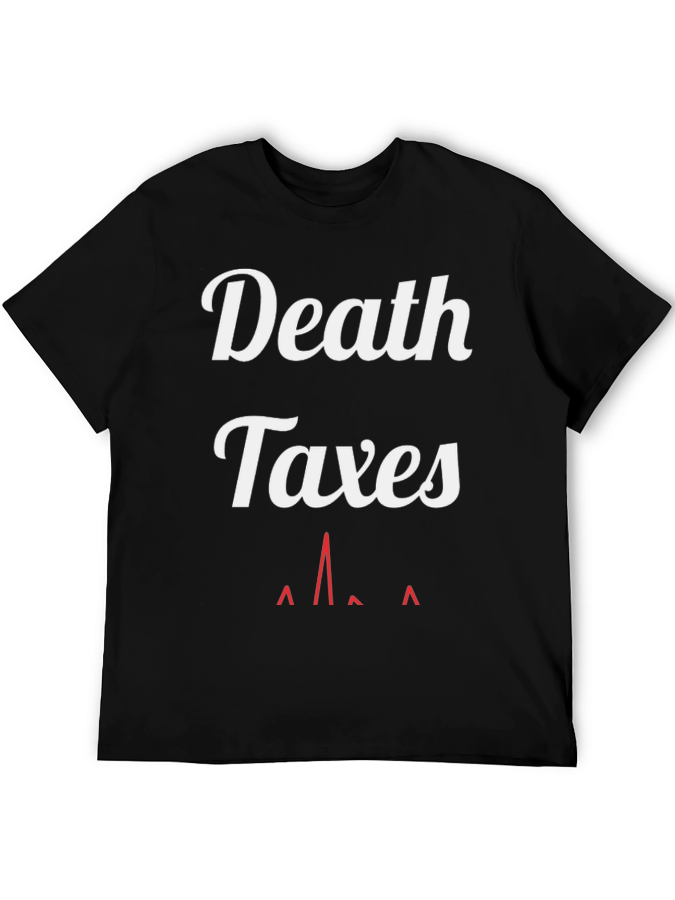 Death Taxes Heartbeat Black Graphic Tee
