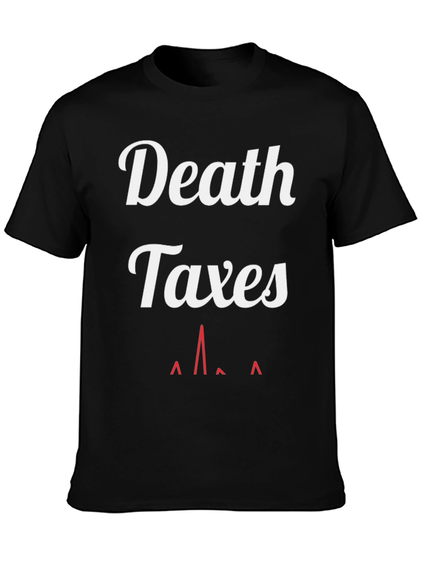 Death Taxes Heartbeat Black Graphic Tee