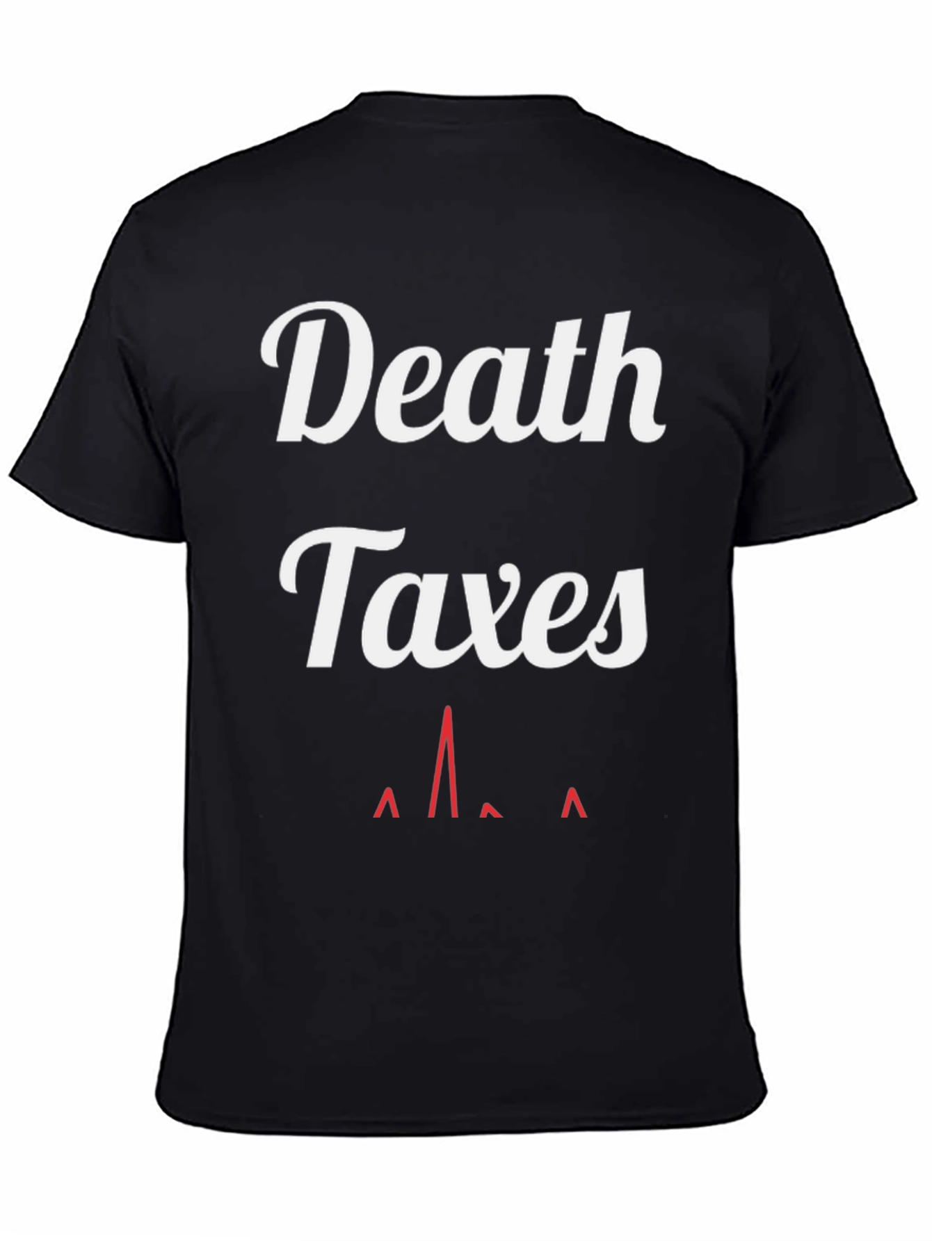 Death Taxes Heartbeat Black Graphic Tee