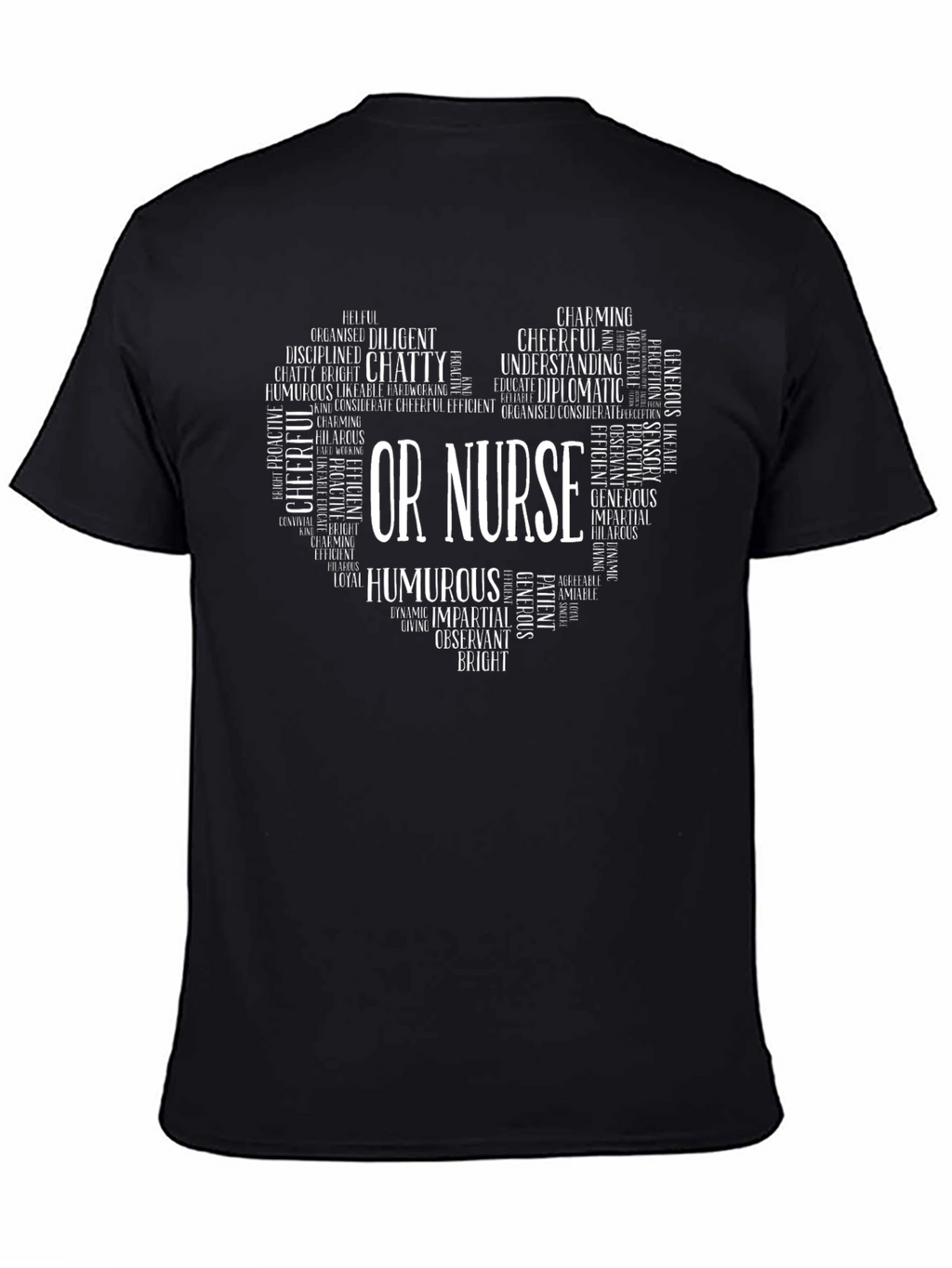 OR Nurse Heart Word Art T-Shirt