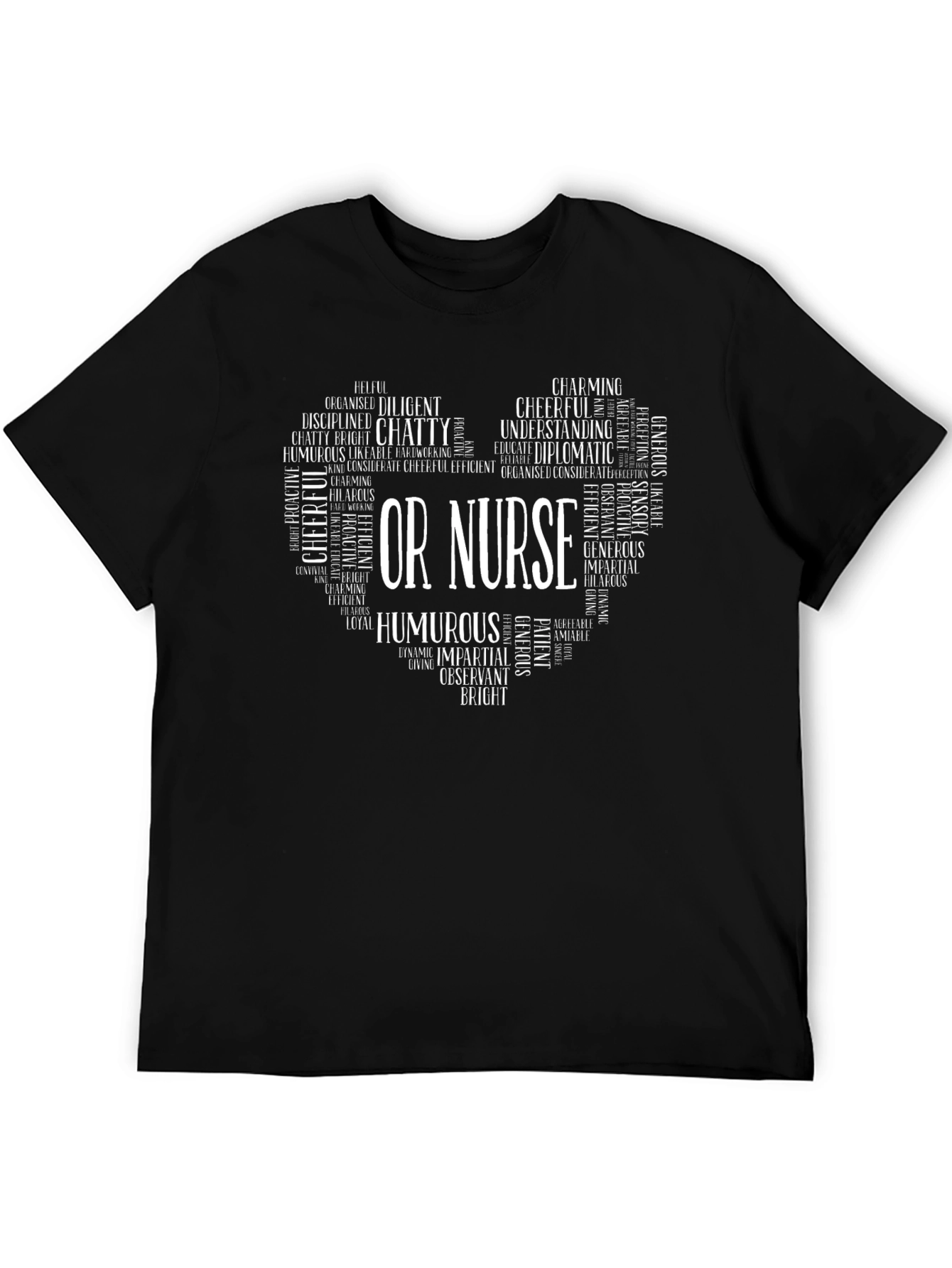 OR Nurse Heart Word Art T-Shirt
