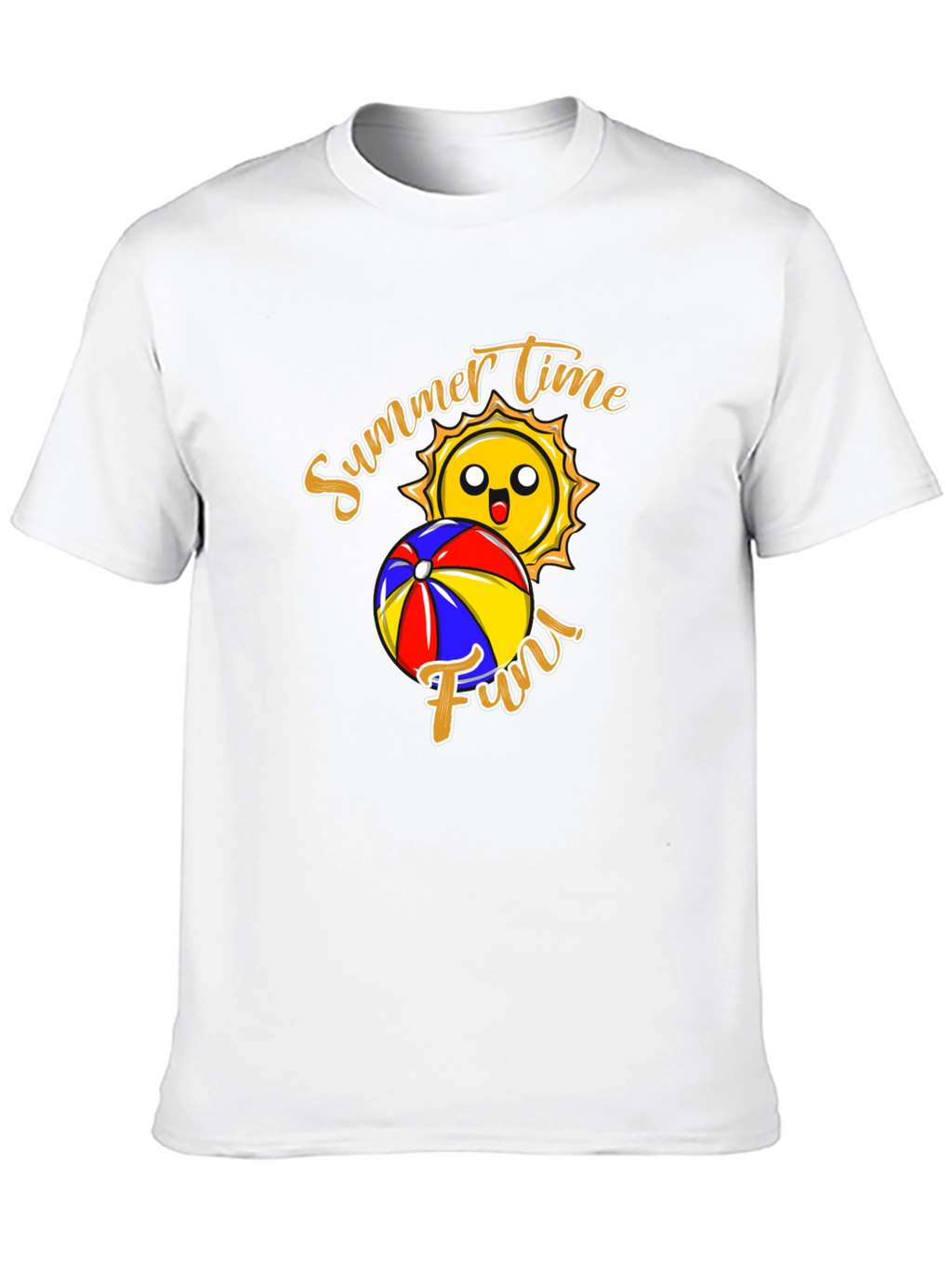 Summer Time Fun T-Shirt - Black Crew Neck
