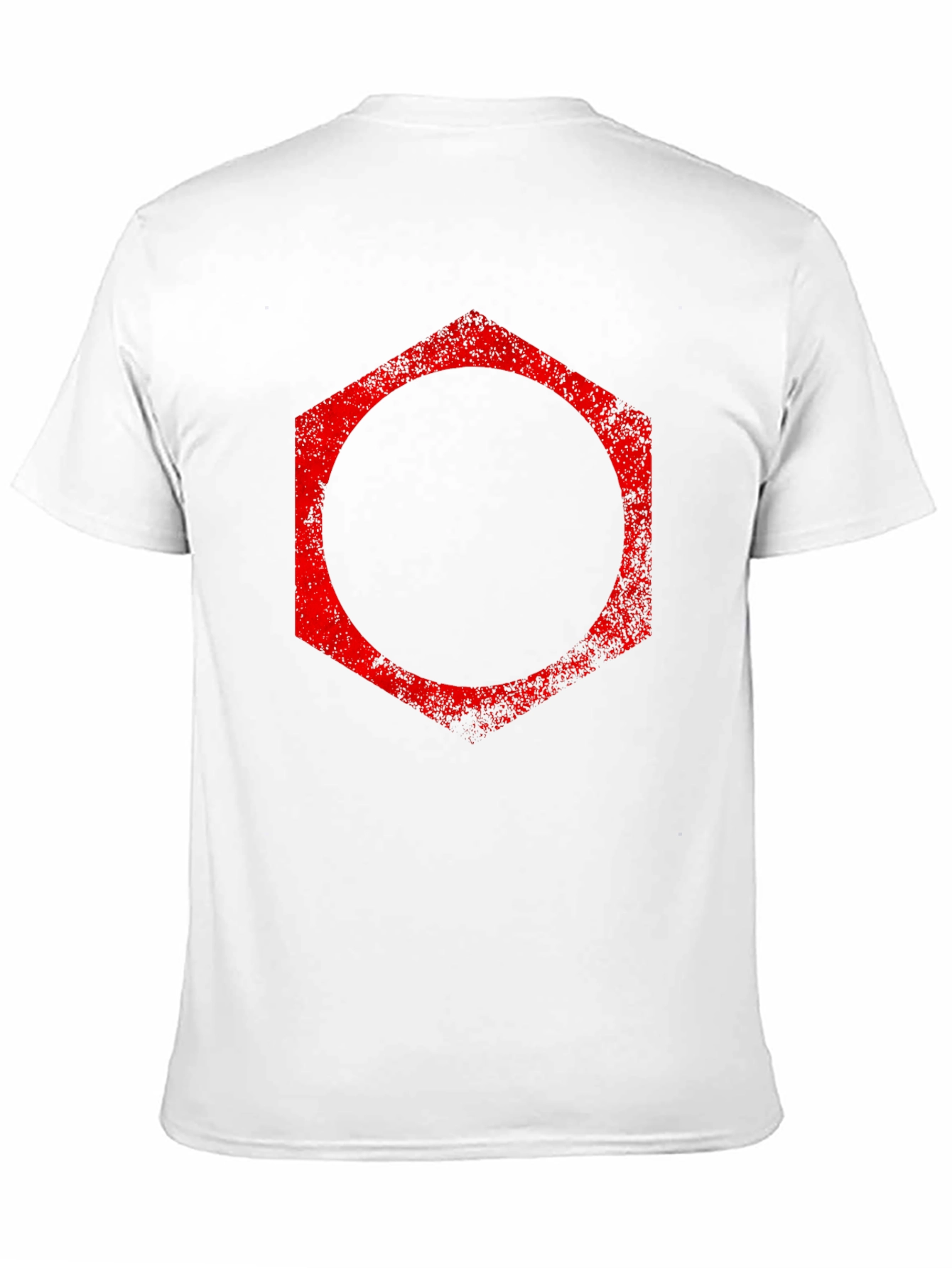 Red Hexagon Graphic Black T-Shirt