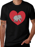 Elephant Heart Graphic Tee - Black