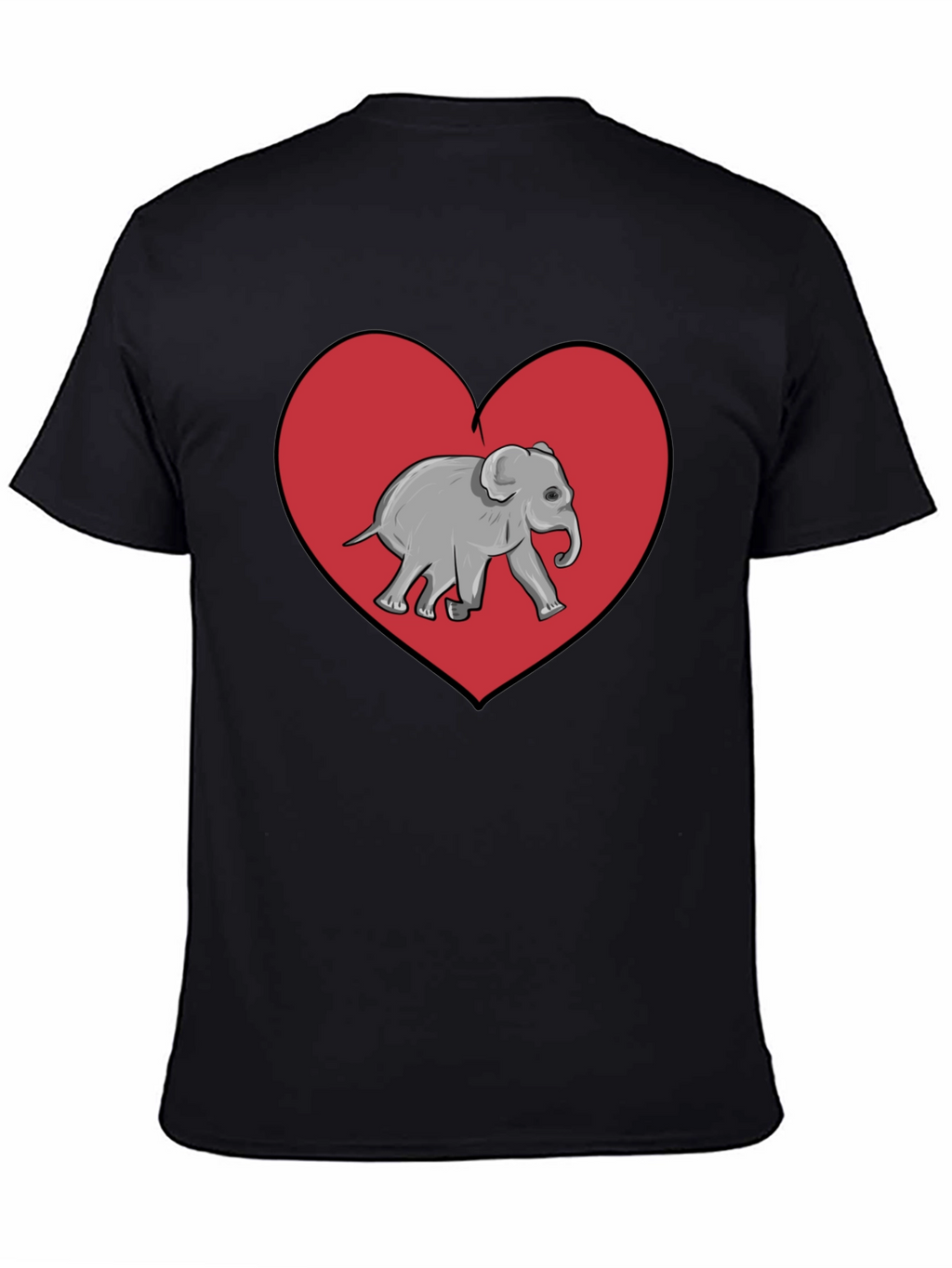 Elephant Heart Graphic Tee - Black