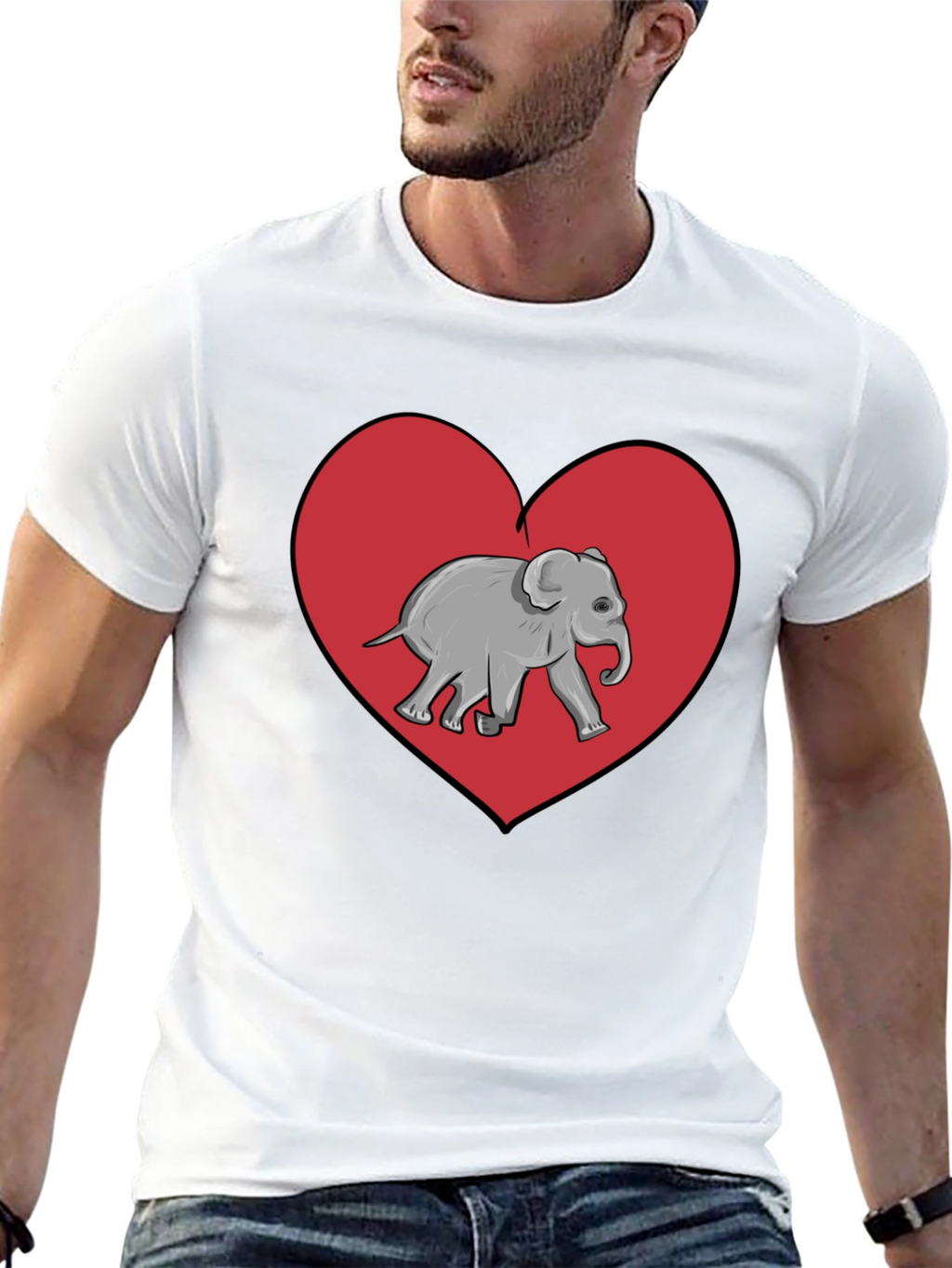 Elephant Heart Graphic Tee - Black