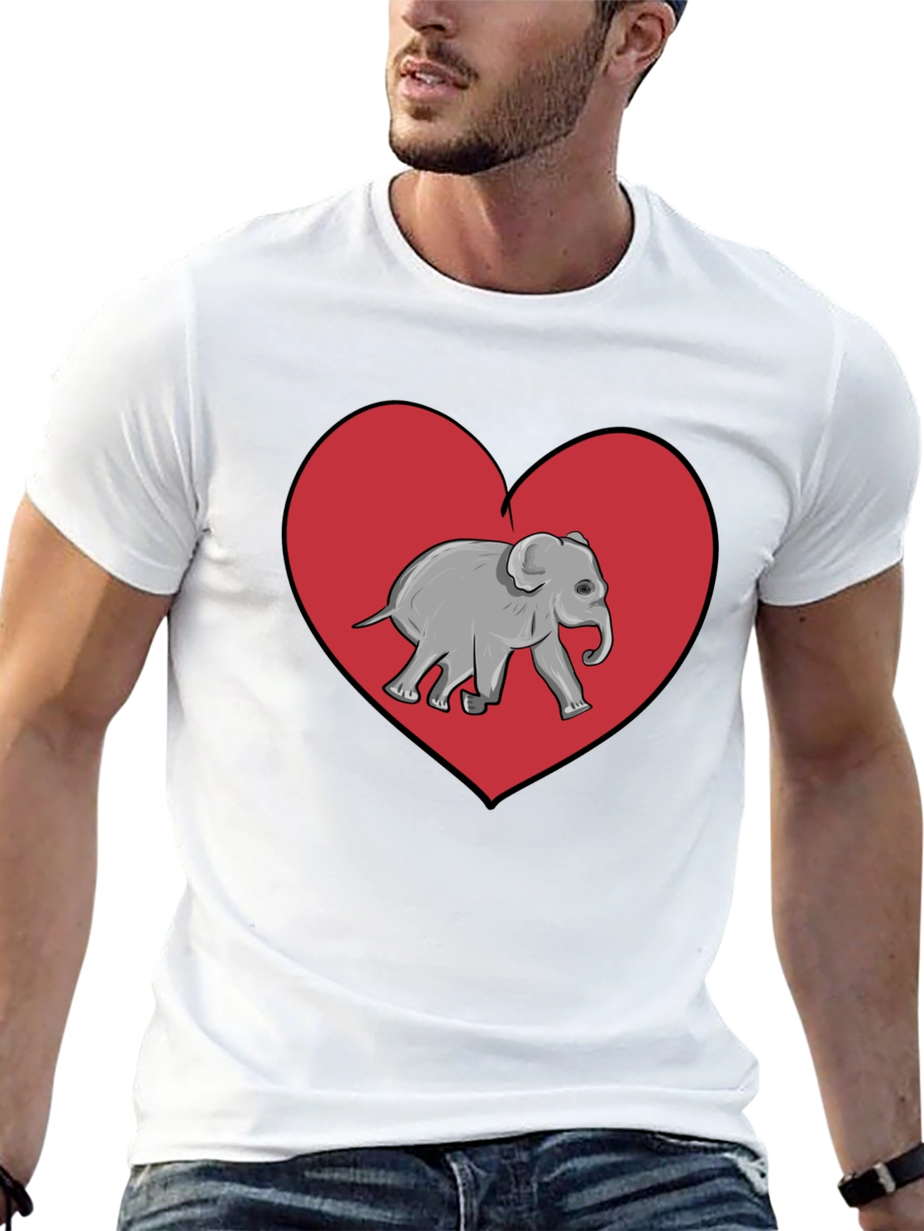 Elephant Heart Graphic Tee - Black