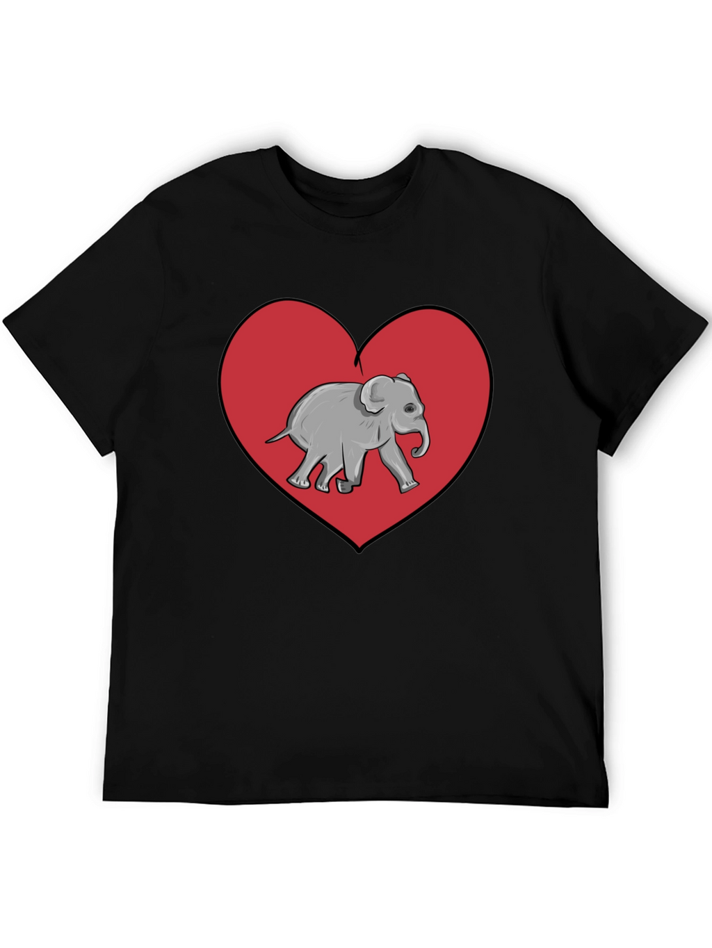 Elephant Heart Graphic Tee - Black