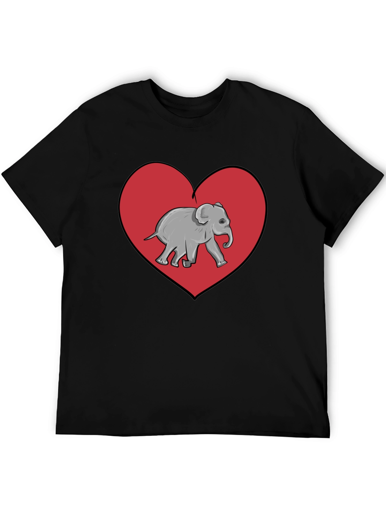 Elephant Heart Graphic Tee - Black